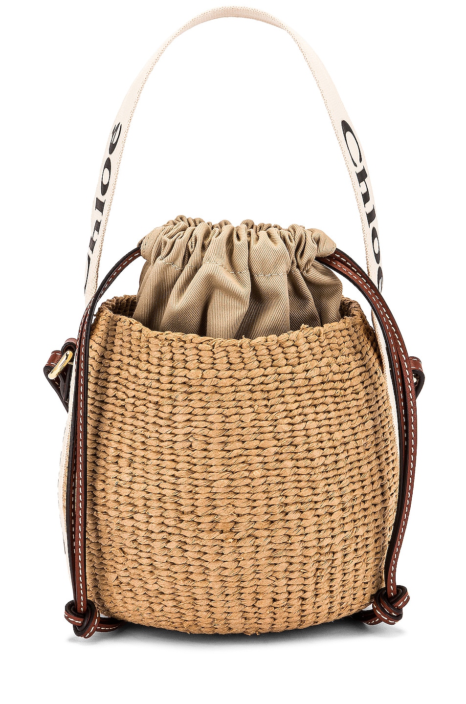 Small Woody Basket Bag in White
