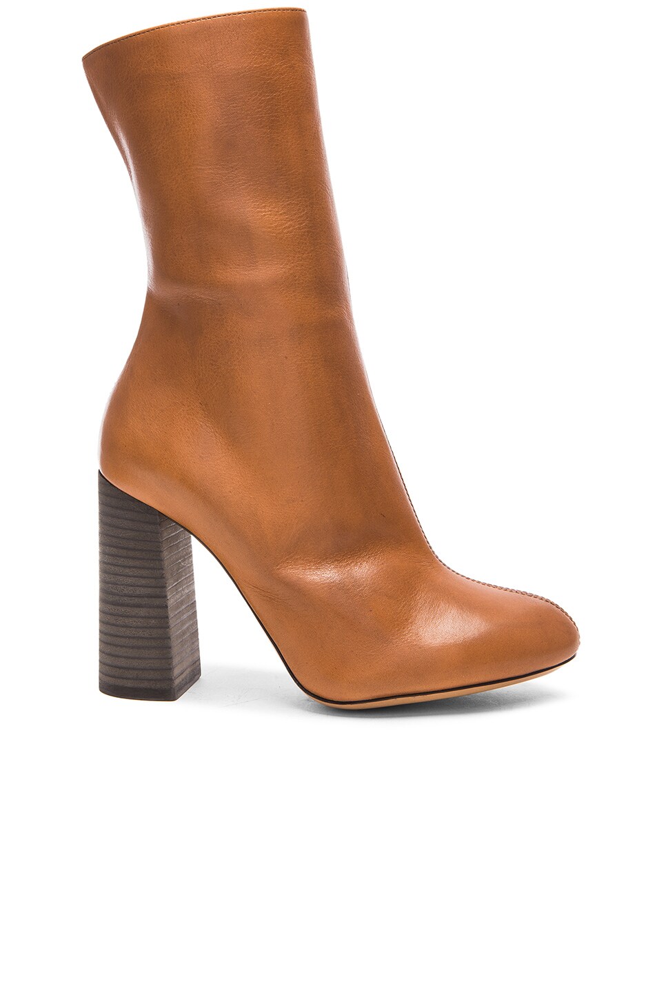 Image 1 of Chloe Mid Shaft Leather Boots in Tan