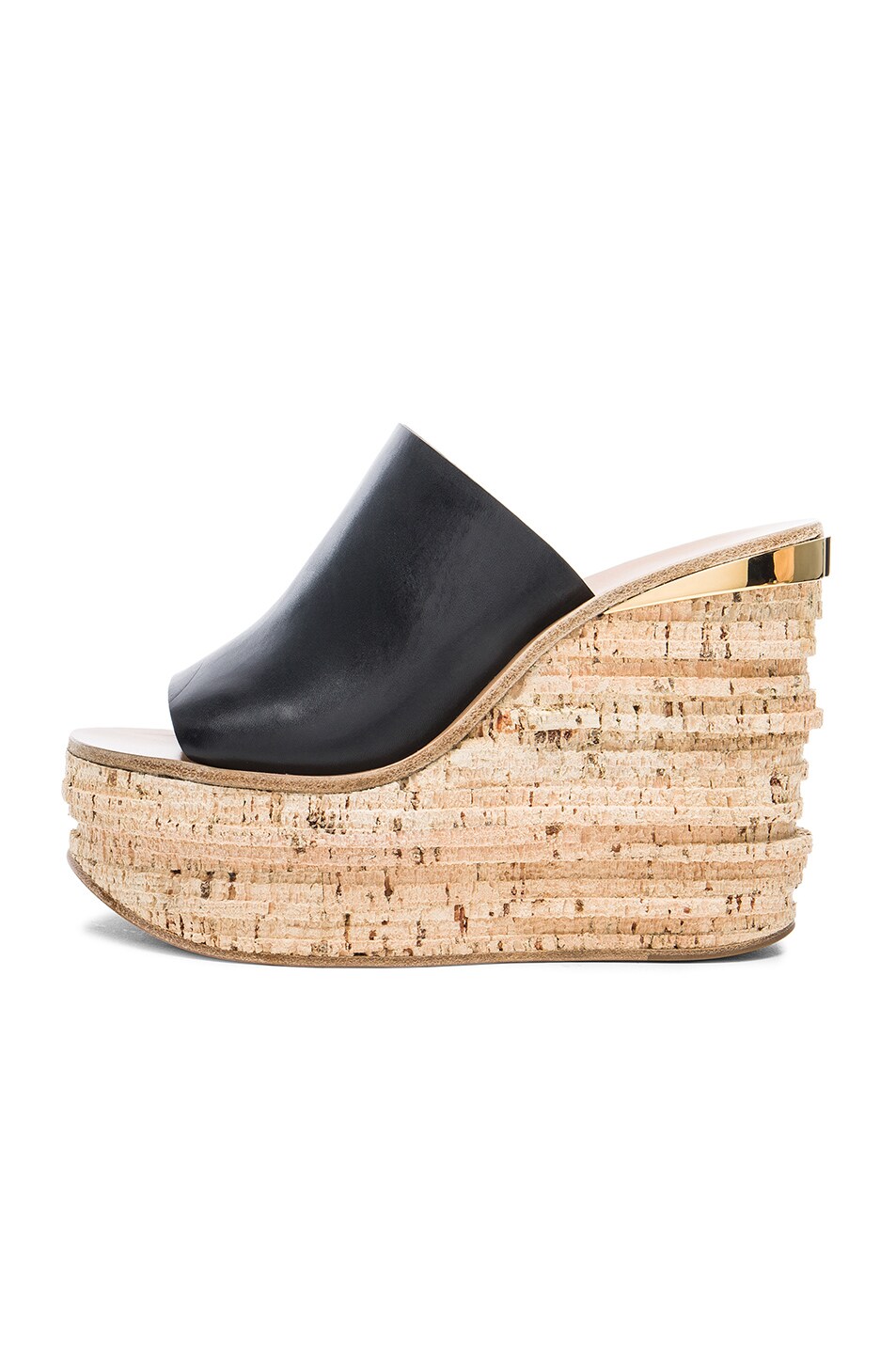Chloe Camille Compensées Qw4edt En Noirfwrd Cuir Sandales yg7IYfb6v