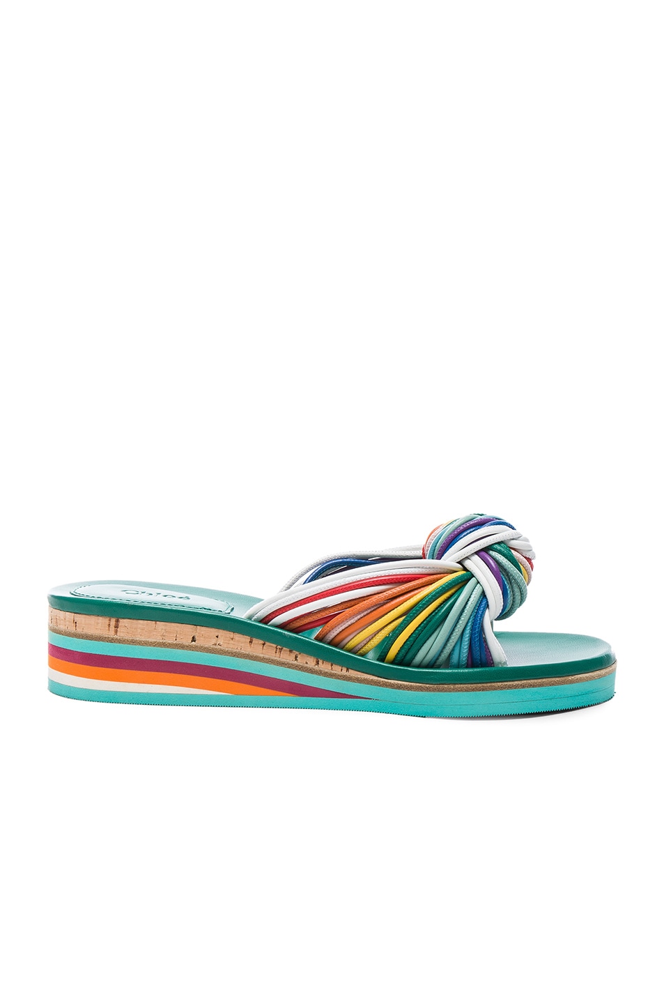 Image 1 of Chloe Leather Knot Sandals in Multi