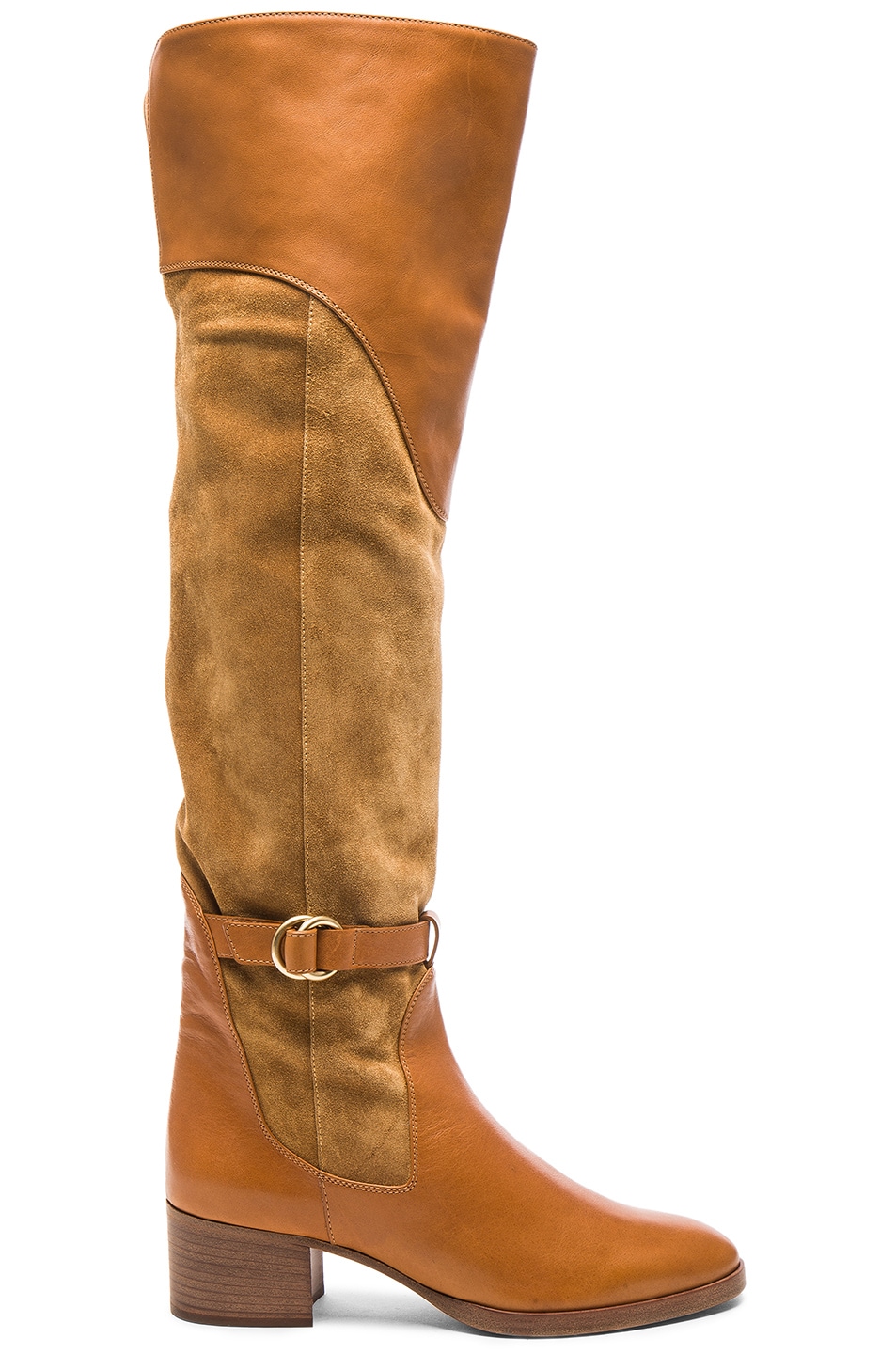 Image 1 of Chloe Suede Lenny Over the Knee Boots in Dune