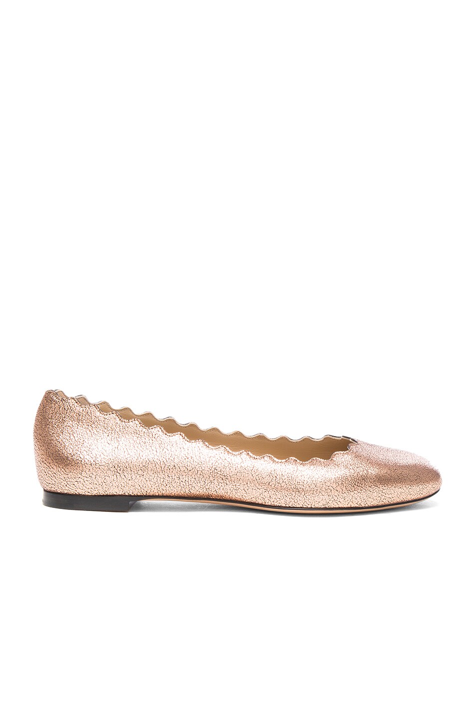 Image 1 of Chloe Lauren Leather Flats in Pink Gold
