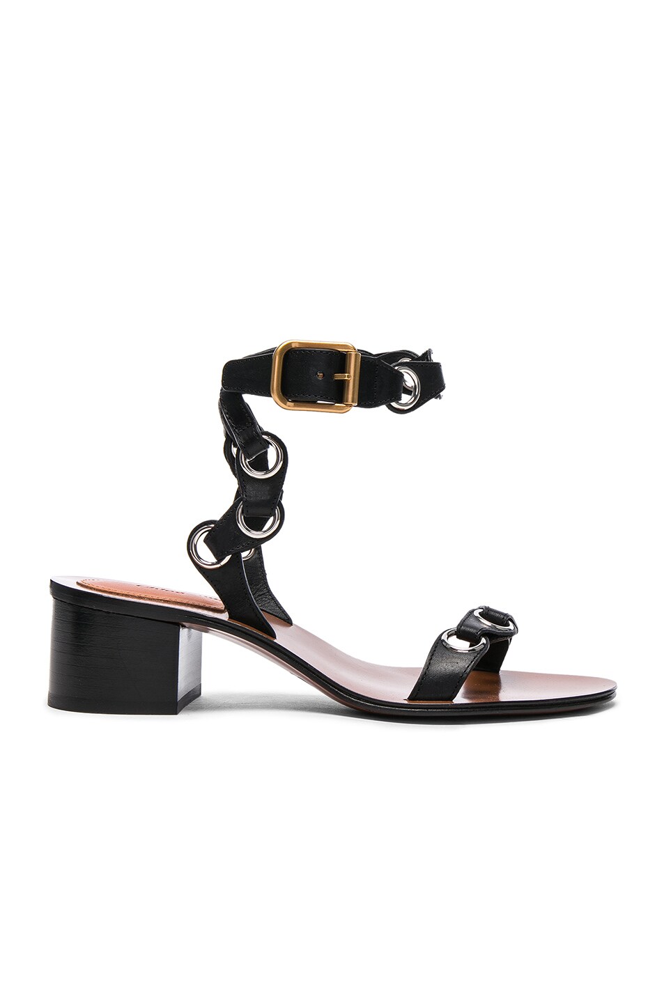 Image 1 of Chloe Leather Miller Sandals in Black