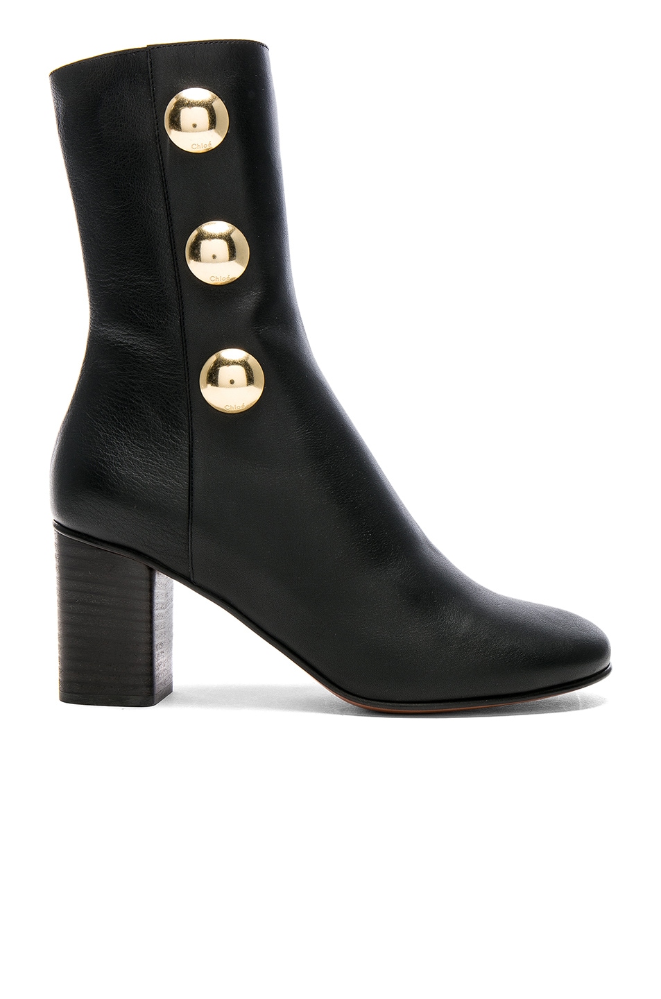 Image 1 of Chloe Leather Orlando Boots in Black