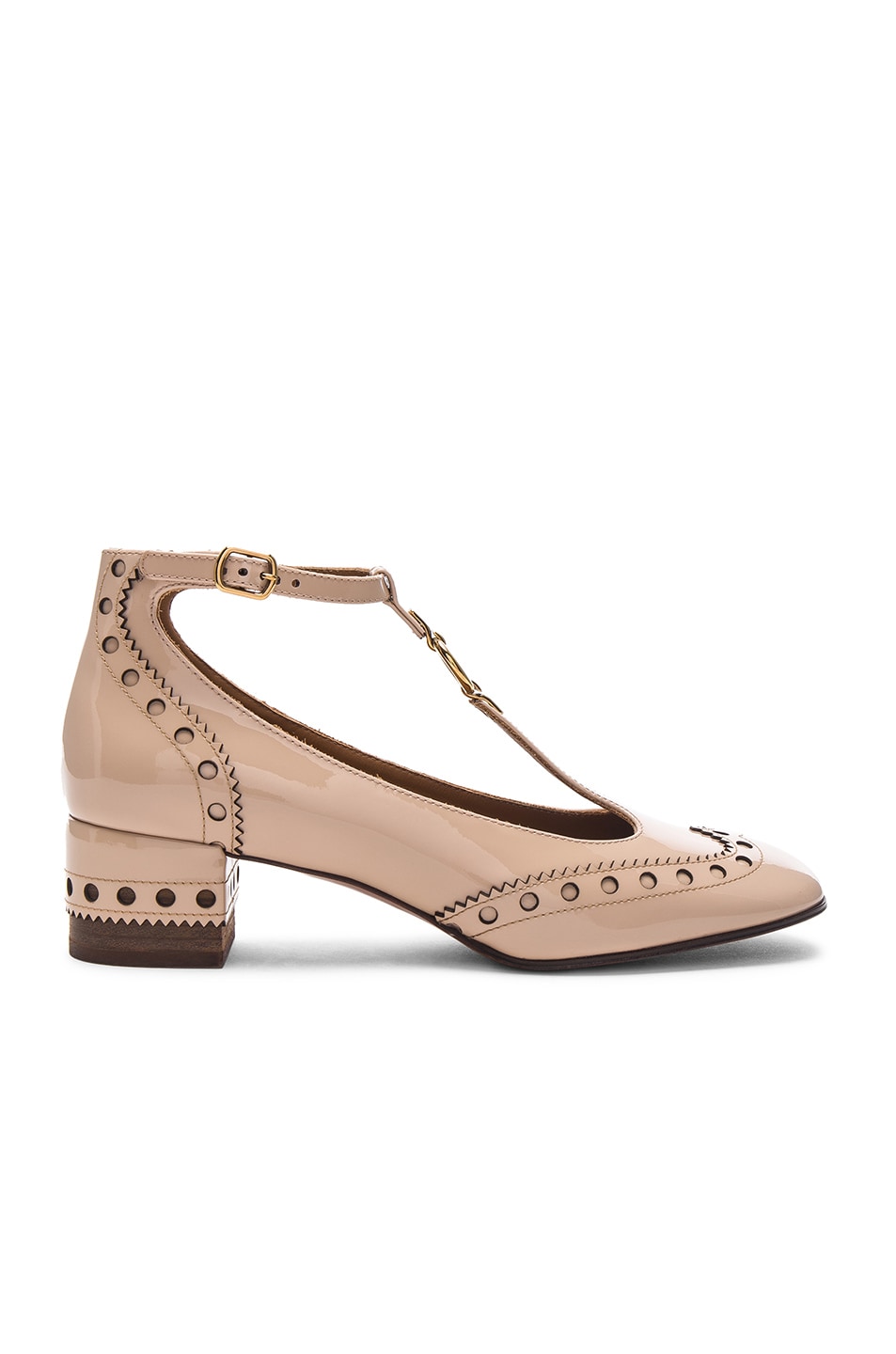 Image 1 of Chloe Perry Patent Leather Pumps in Milk Beige