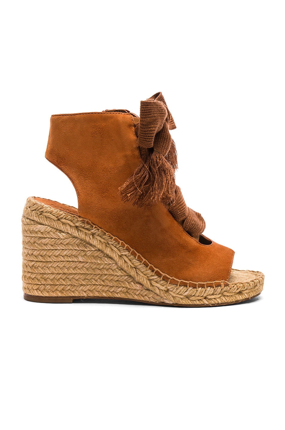 Image 1 of Chloe Suede Harper Lace Up Espadrilles in Reef Shell