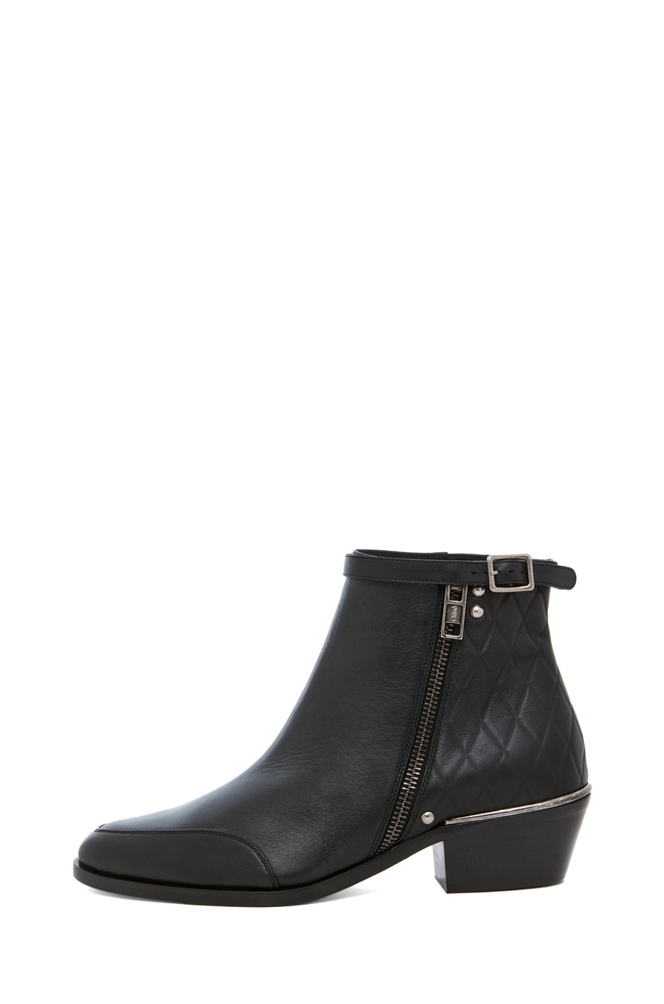 Image 1 of Chloe Quilted Back Bootie in Black