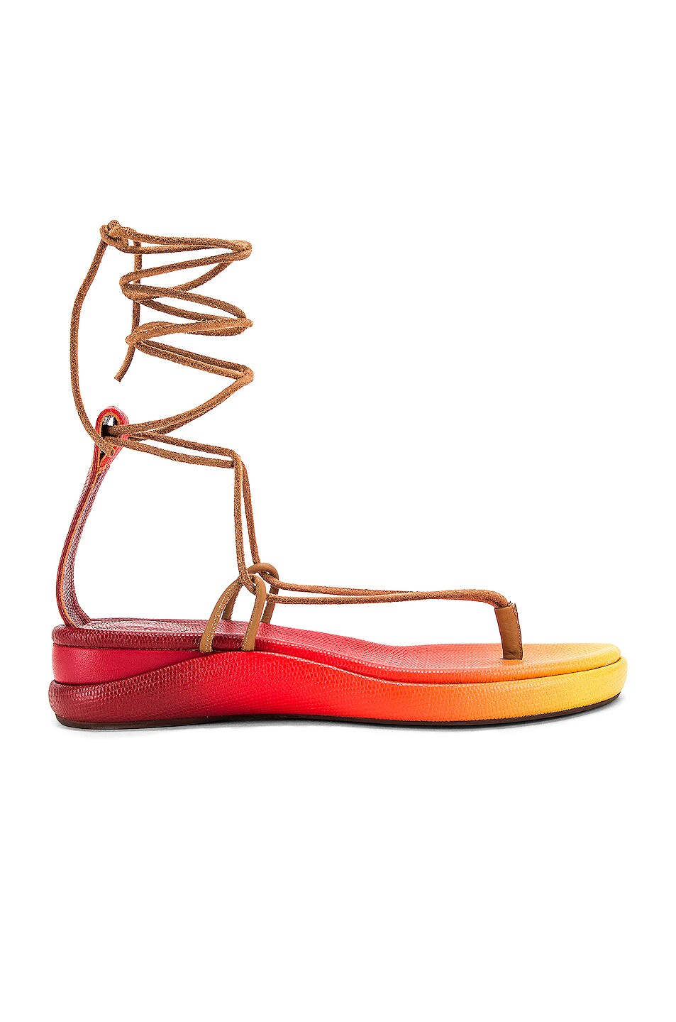 Image 1 of Chloe Tie Sandals in Yellow & Red