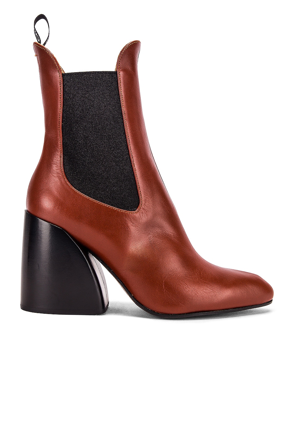 Image 1 of Chloe Leather Ankle Booties in Brown