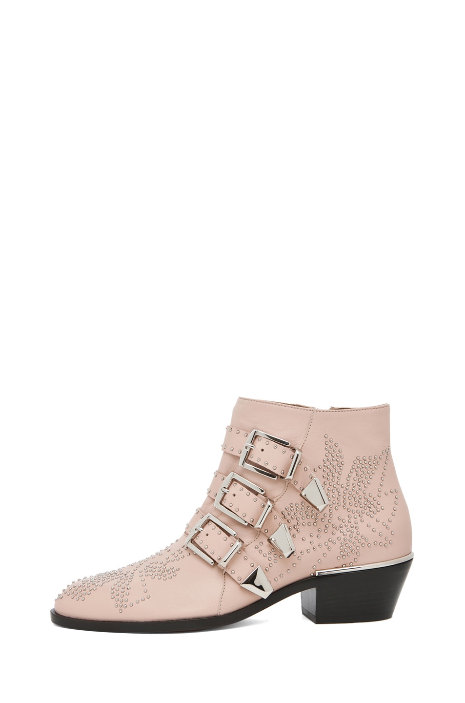 Image 1 of Chloe Susanna Leather Studded Bootie in Nude Pink