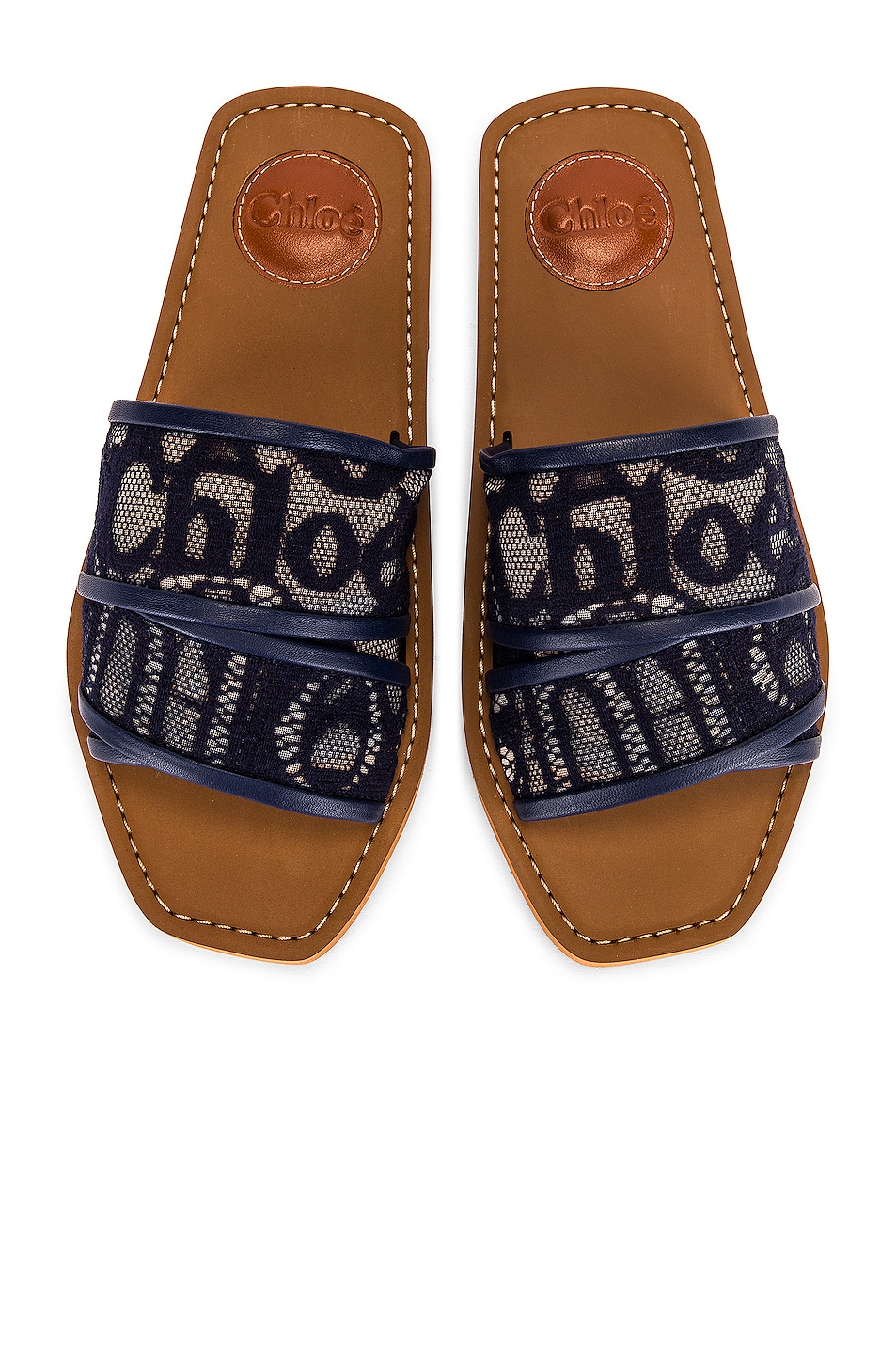 chloe woody raffia slides