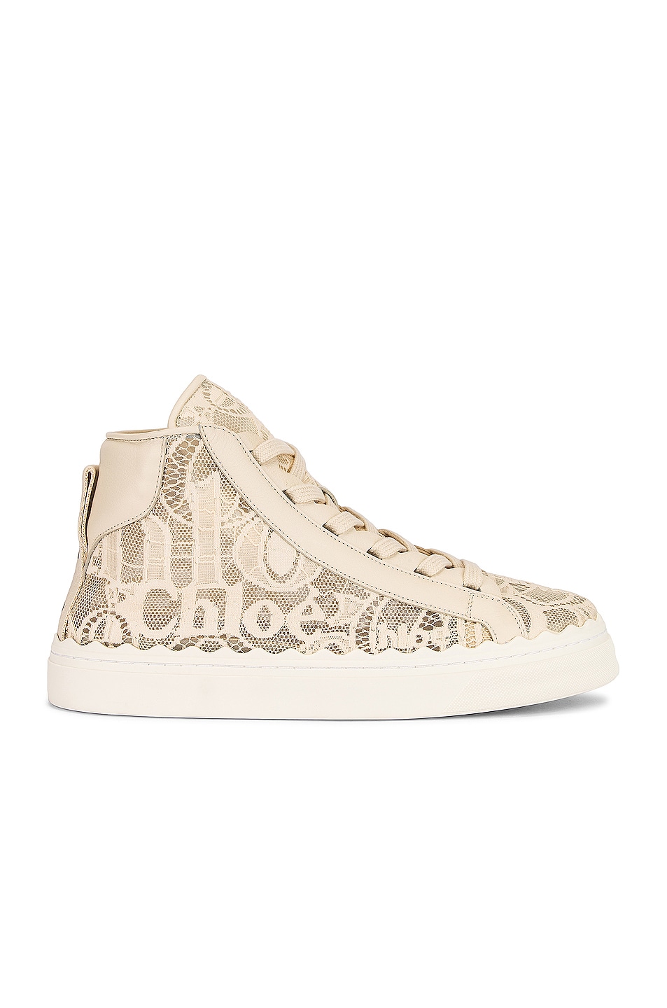 Image 1 of Chloe Lauren Lace Sneakers in Mild Beige