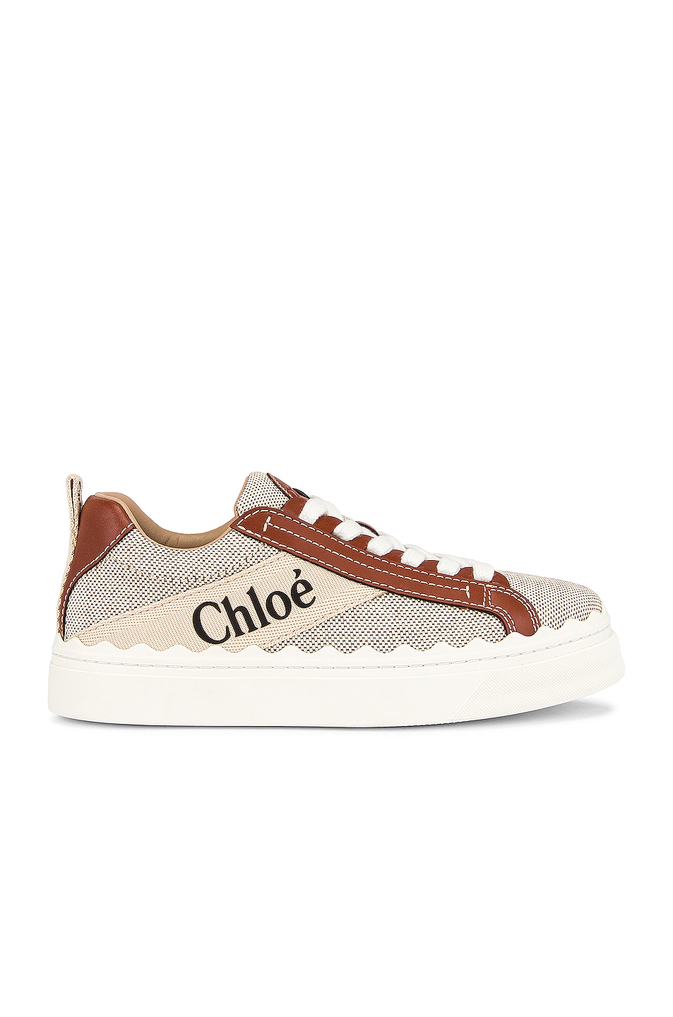 Image 1 of Chloe Lauren Sneakers in White & Brown