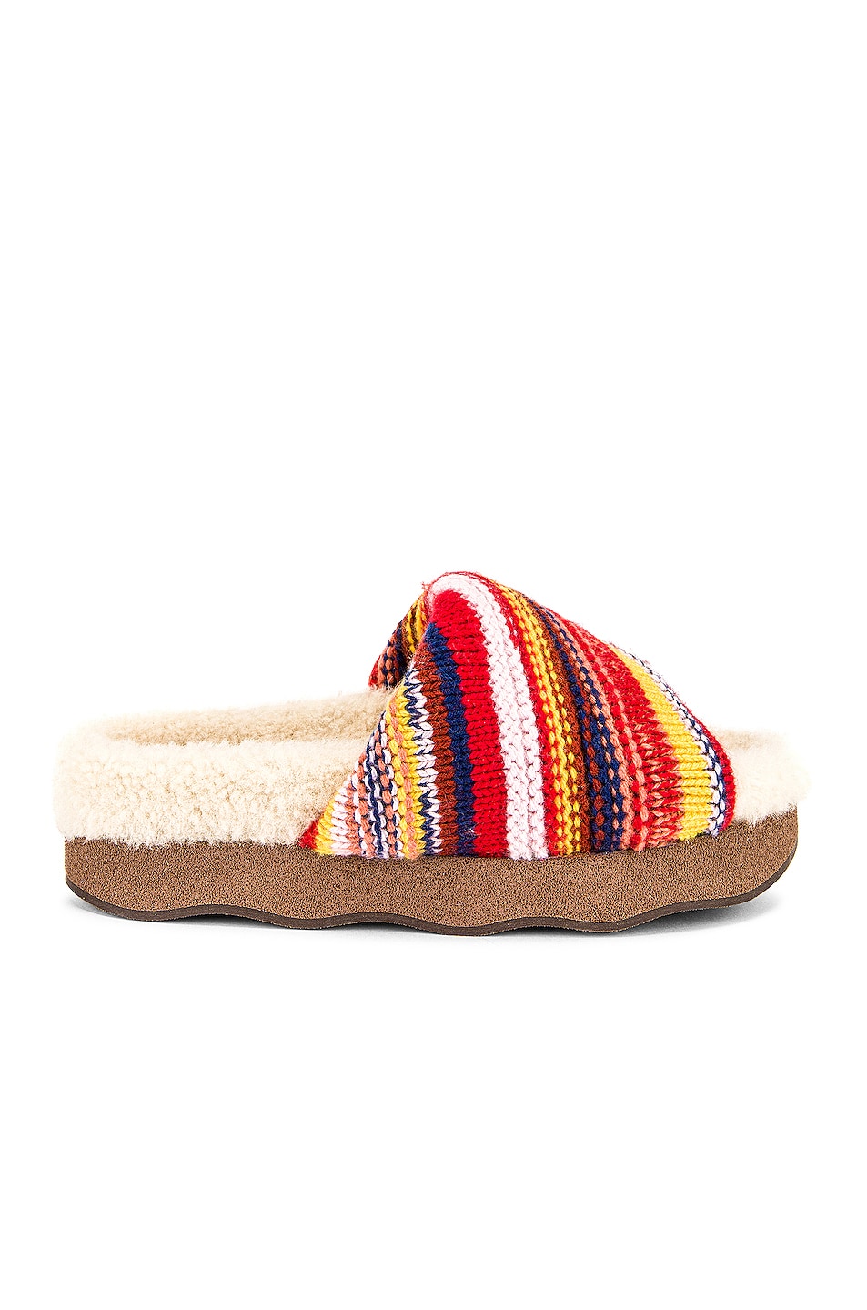 Image 1 of Chloe Wavy Slides in Multicolor Red