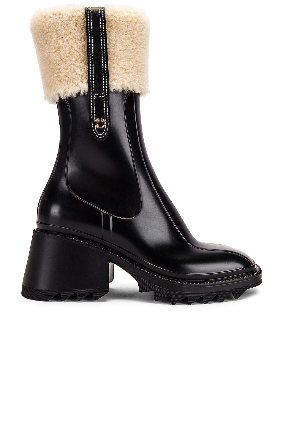 Image 1 of Chloe Betty Shearling Ankle Boots in Black
