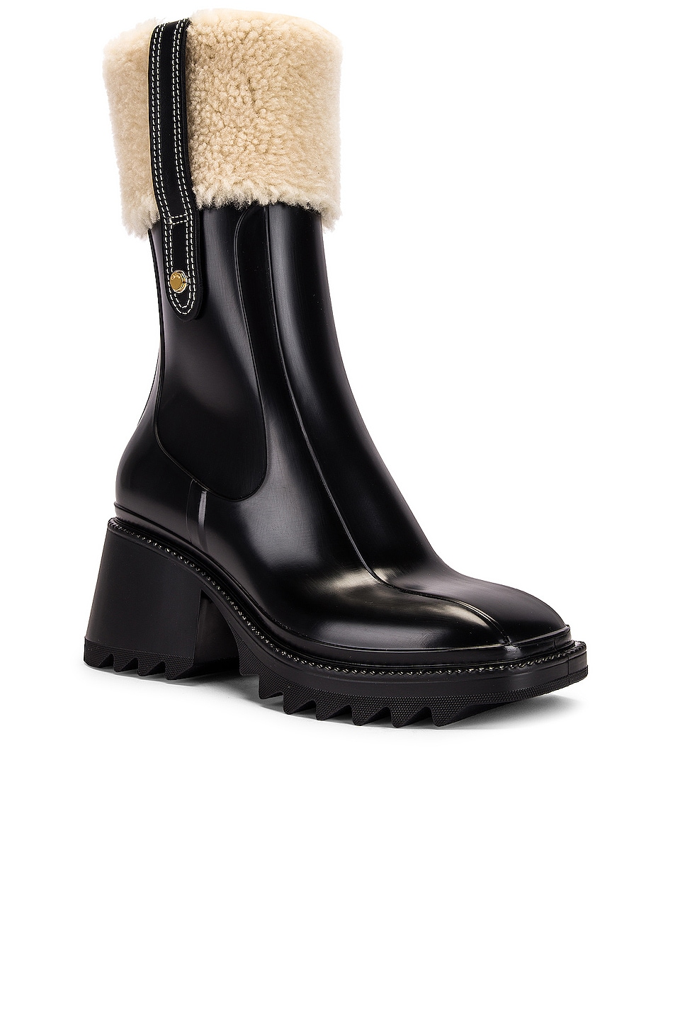 Chloe Betty Shearling Ankle Boots in Black FWRD