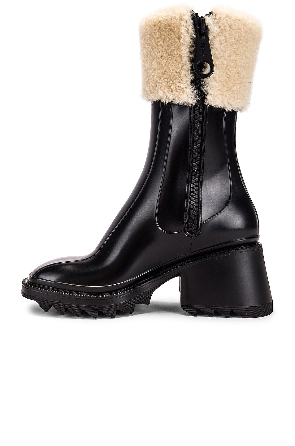 Chloe Betty Shearling Ankle Boots in Black FWRD