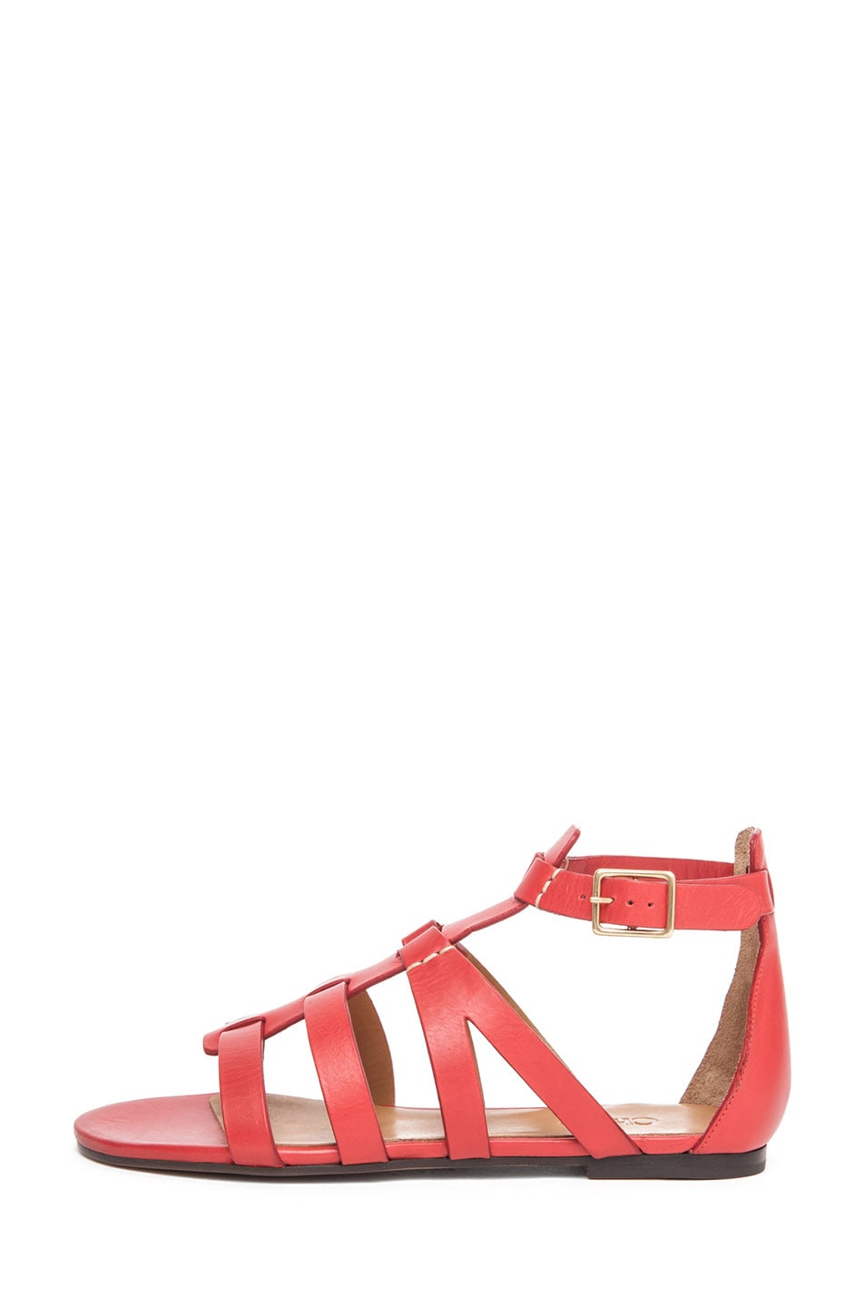 Image 1 of Chloe Leather Gladiator Sandals in Fiamma