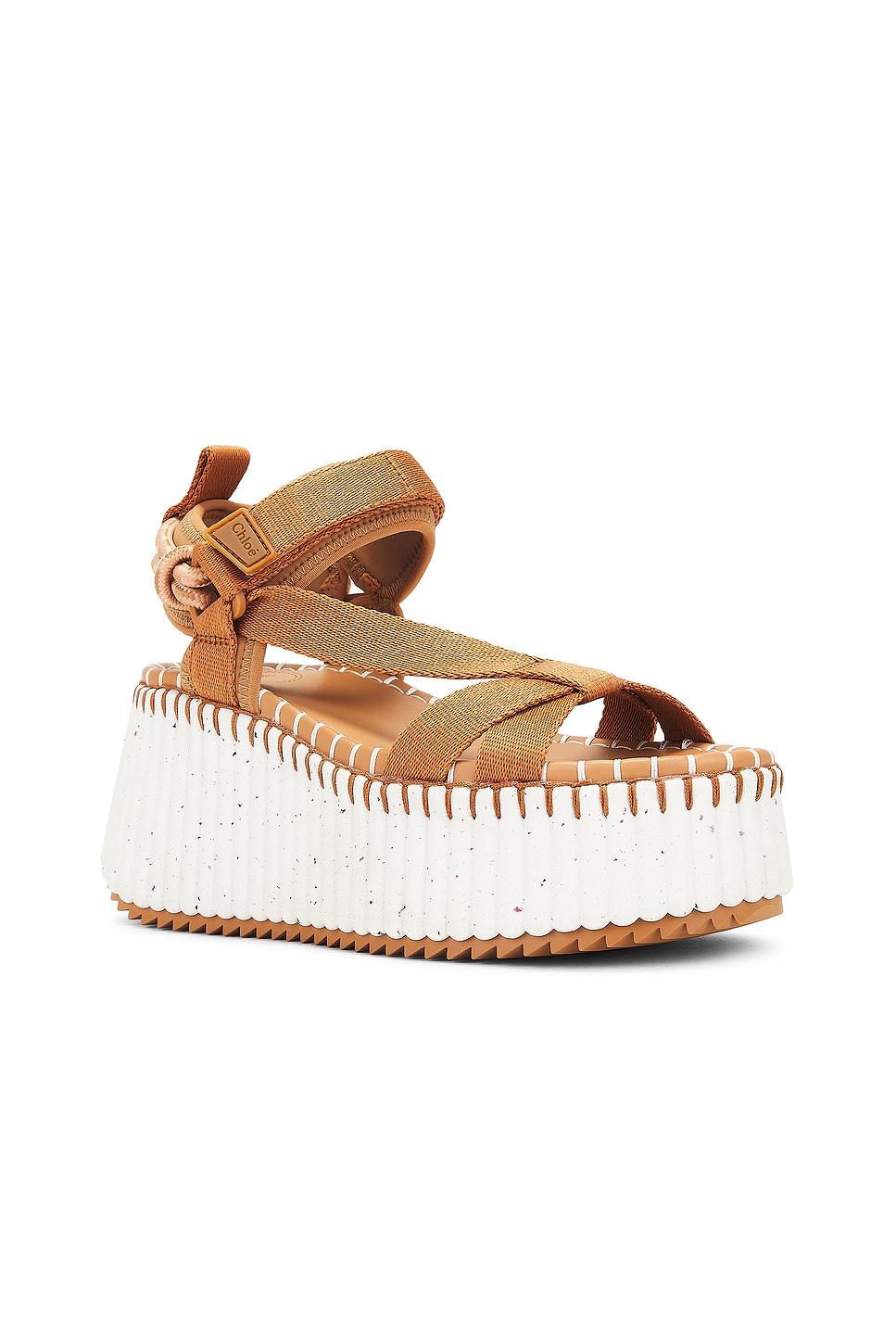 Shop Chloé Nama Sandal In Smooth Tan