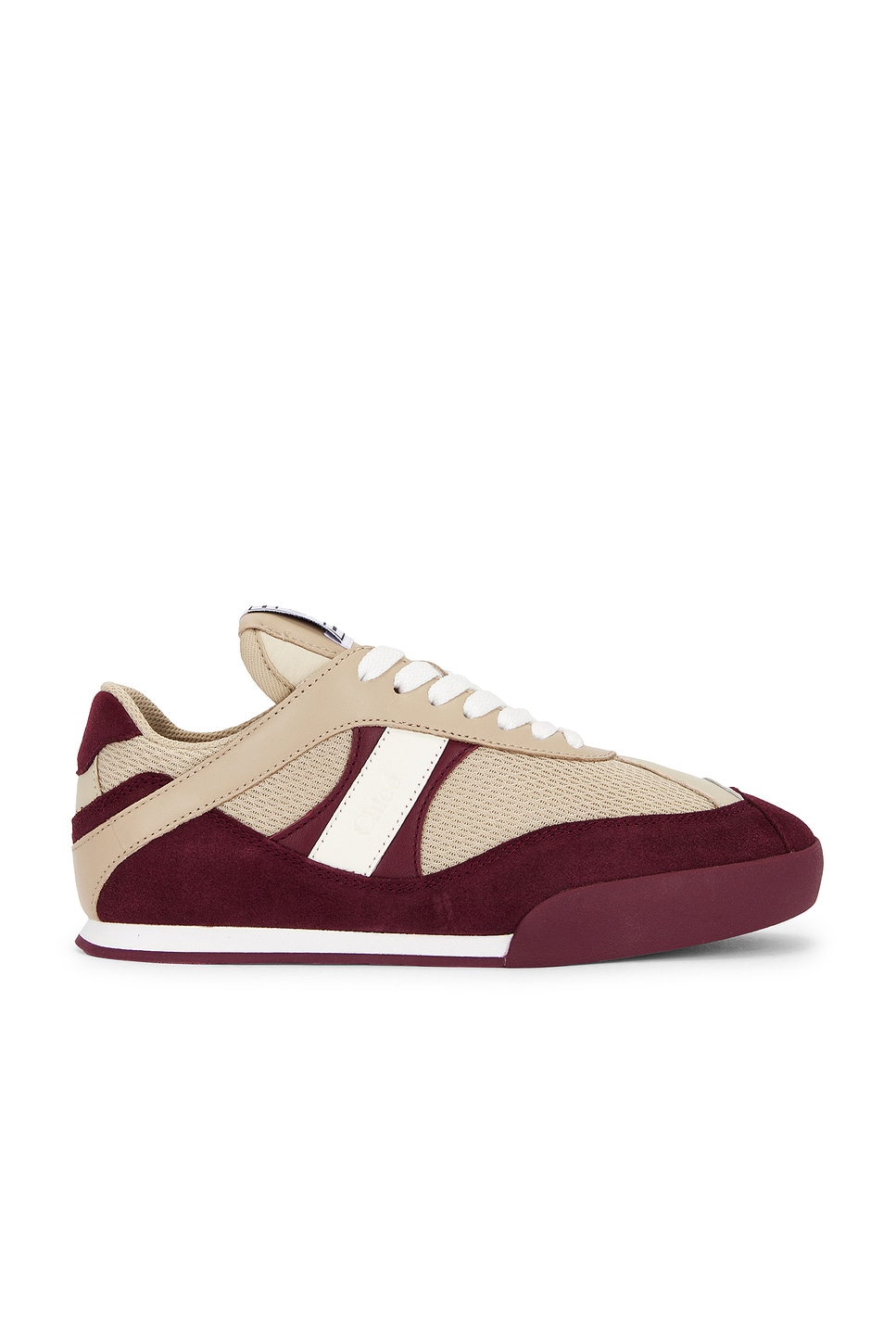 Image 1 of Chloe Kick Sneaker in Beige & Purple 1