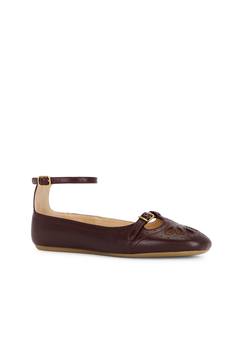 Chloé Flat Shoe With Burnished Look Made In Italy In Multi
