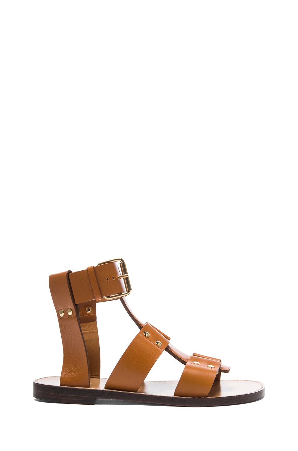 Image 1 of Chloe Gladiator Leather Sandals in Teak Brown