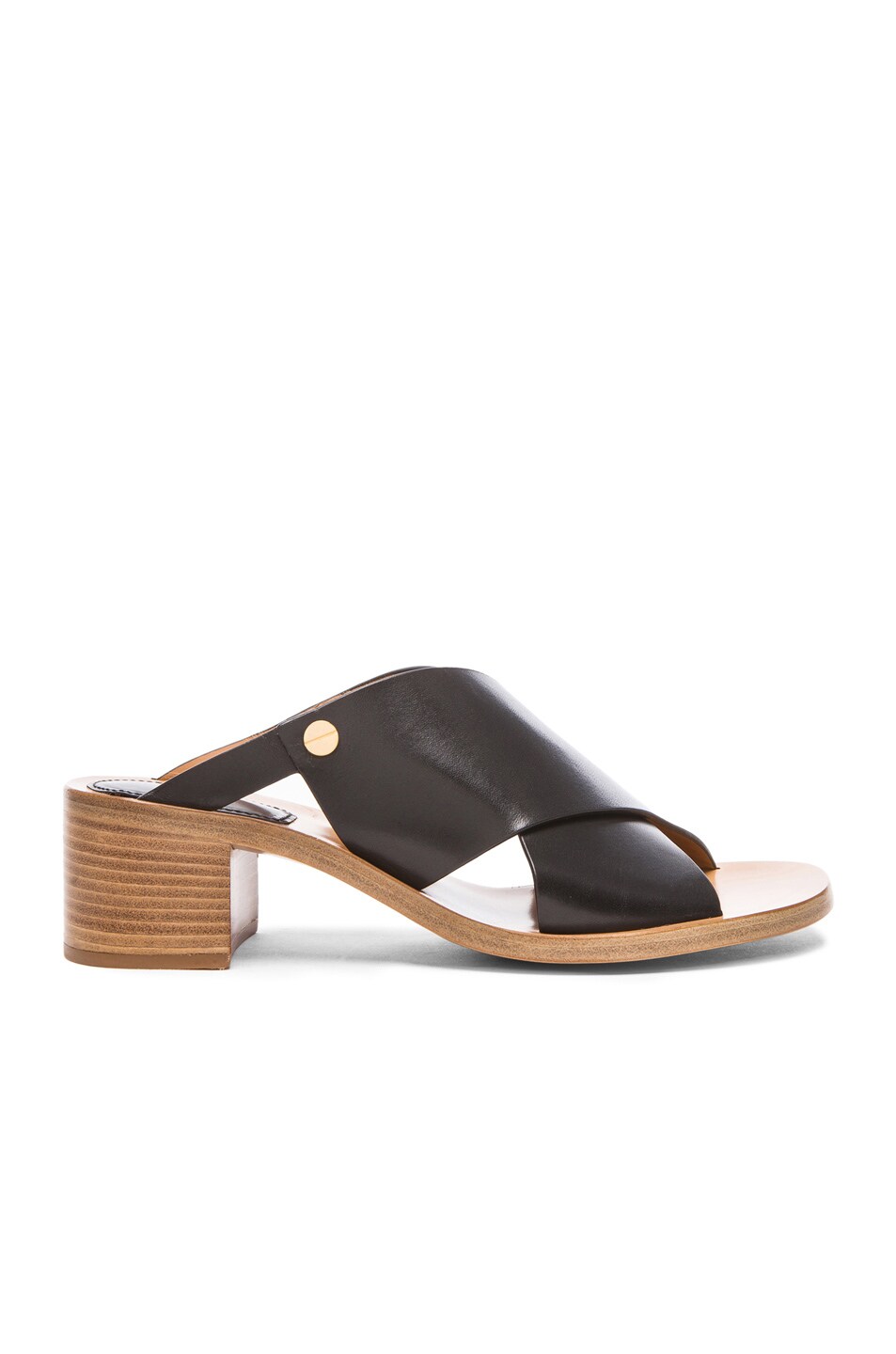 Image 1 of Chloe Criss Cross Leather Sandals in Black