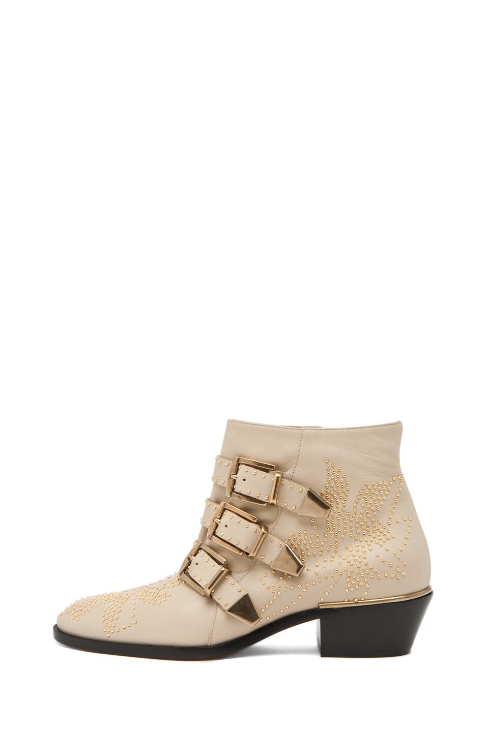 Image 1 of Chloe Susanna Leather Studded Bootie in Cream