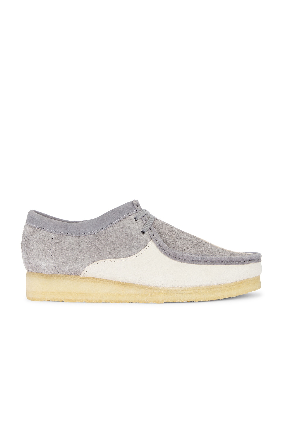 Image 1 of Clarks Wallabee Boot in Grey & Off White