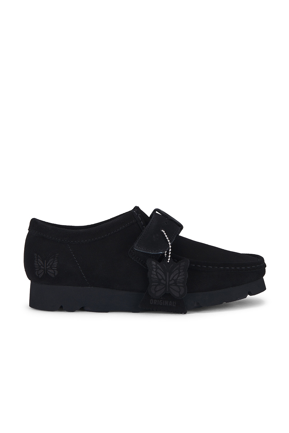 Image 1 of Clarks x Needles Wallastrap Lo Shoes in Black Suede