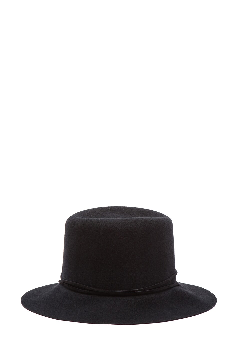 Image 1 of Clyde Tassel Drawstring Flat Top Hat in Black