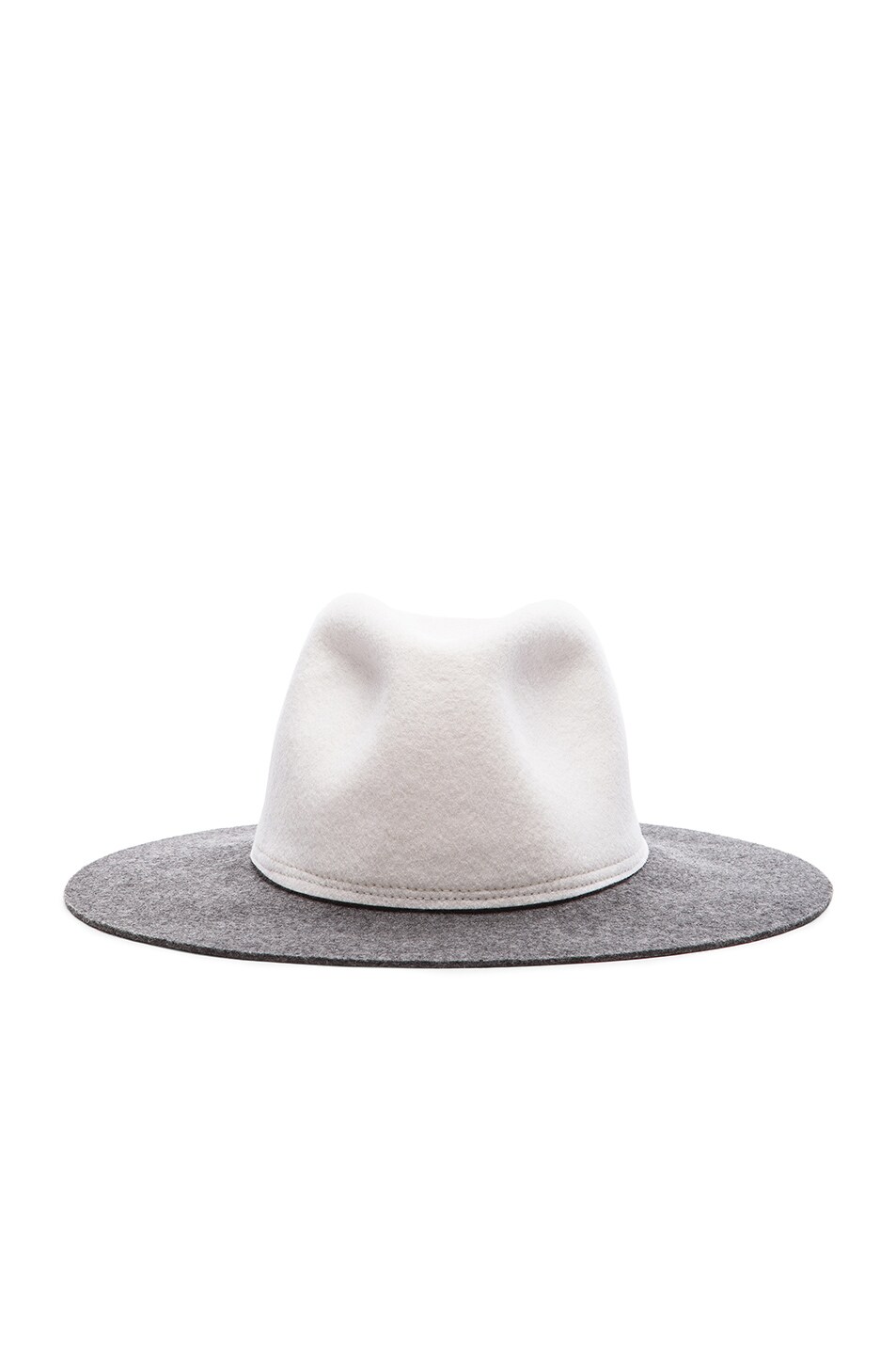 Image 1 of Clyde Two Tone Pinch Hat in Alabaster & Charcoal