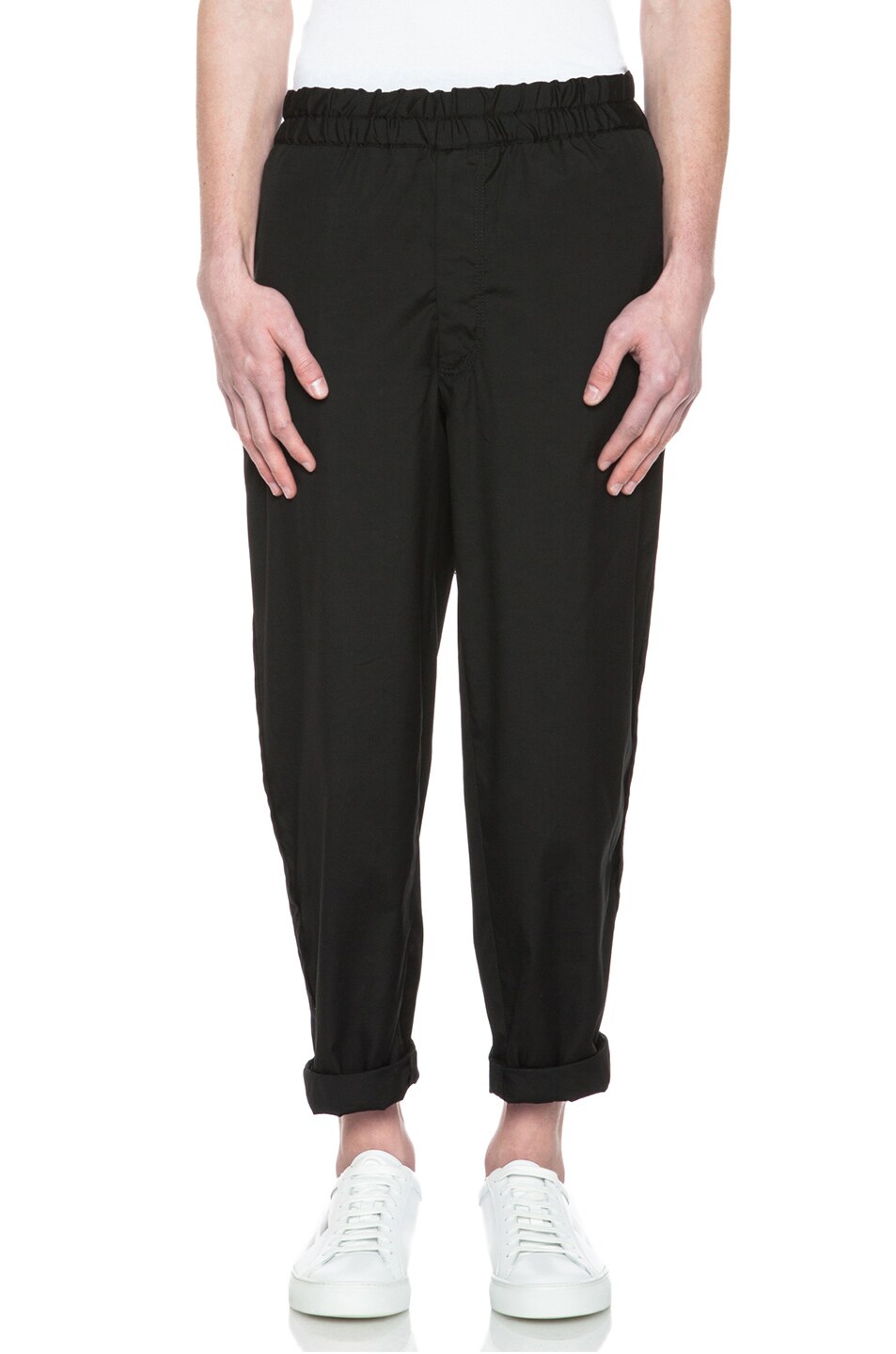 Image 1 of COMME des GARCONS SHIRT Cropped Cotton Poplin Pant in Black
