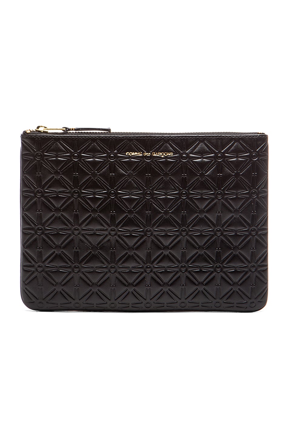 Star Embossed Pouch in Black