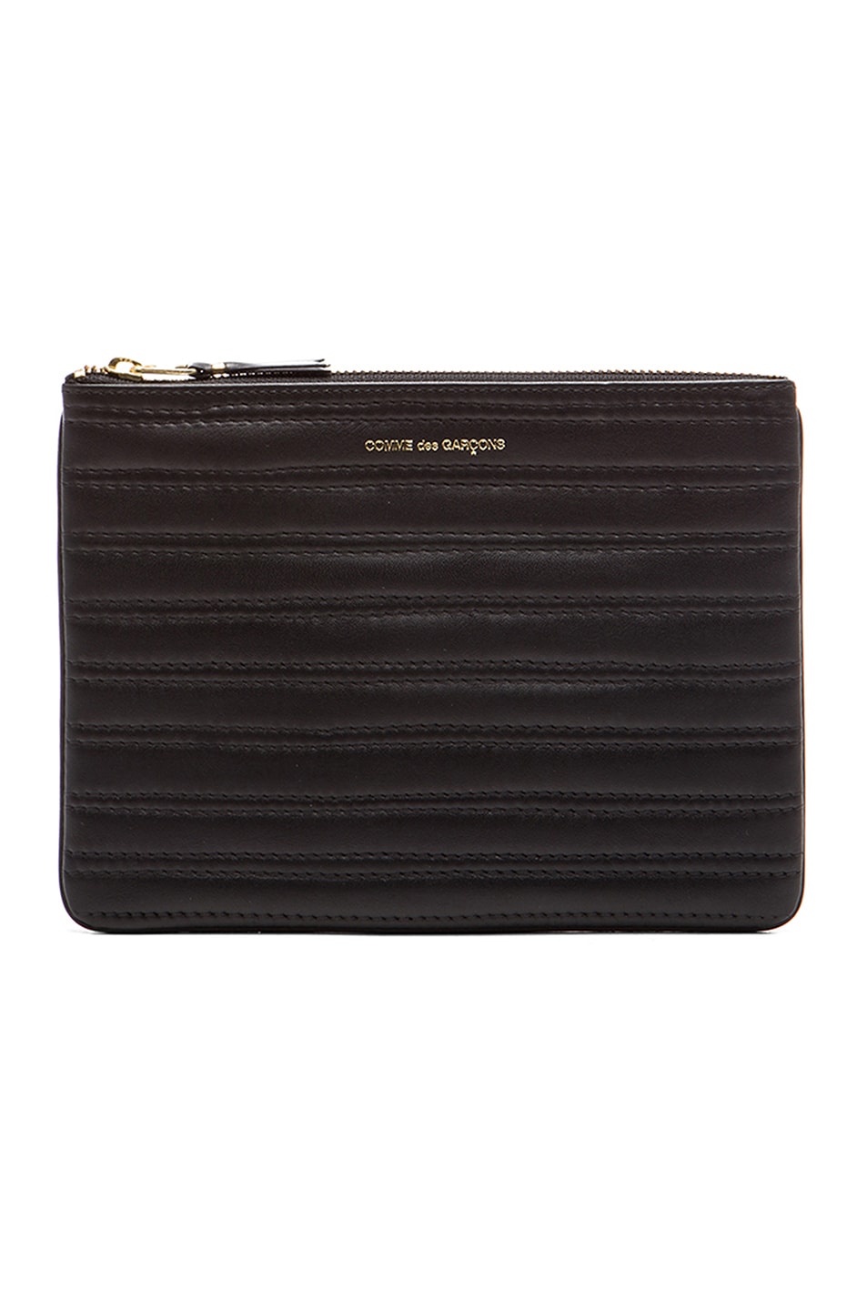 Image 1 of COMME des GARCONS Embossed Stitch Pouch in Black