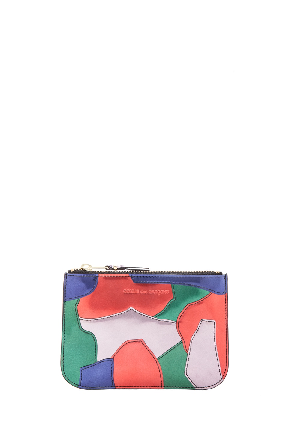 Image 1 of COMME des GARCONS Small Patchwork Metal Zip Pouch in Multi