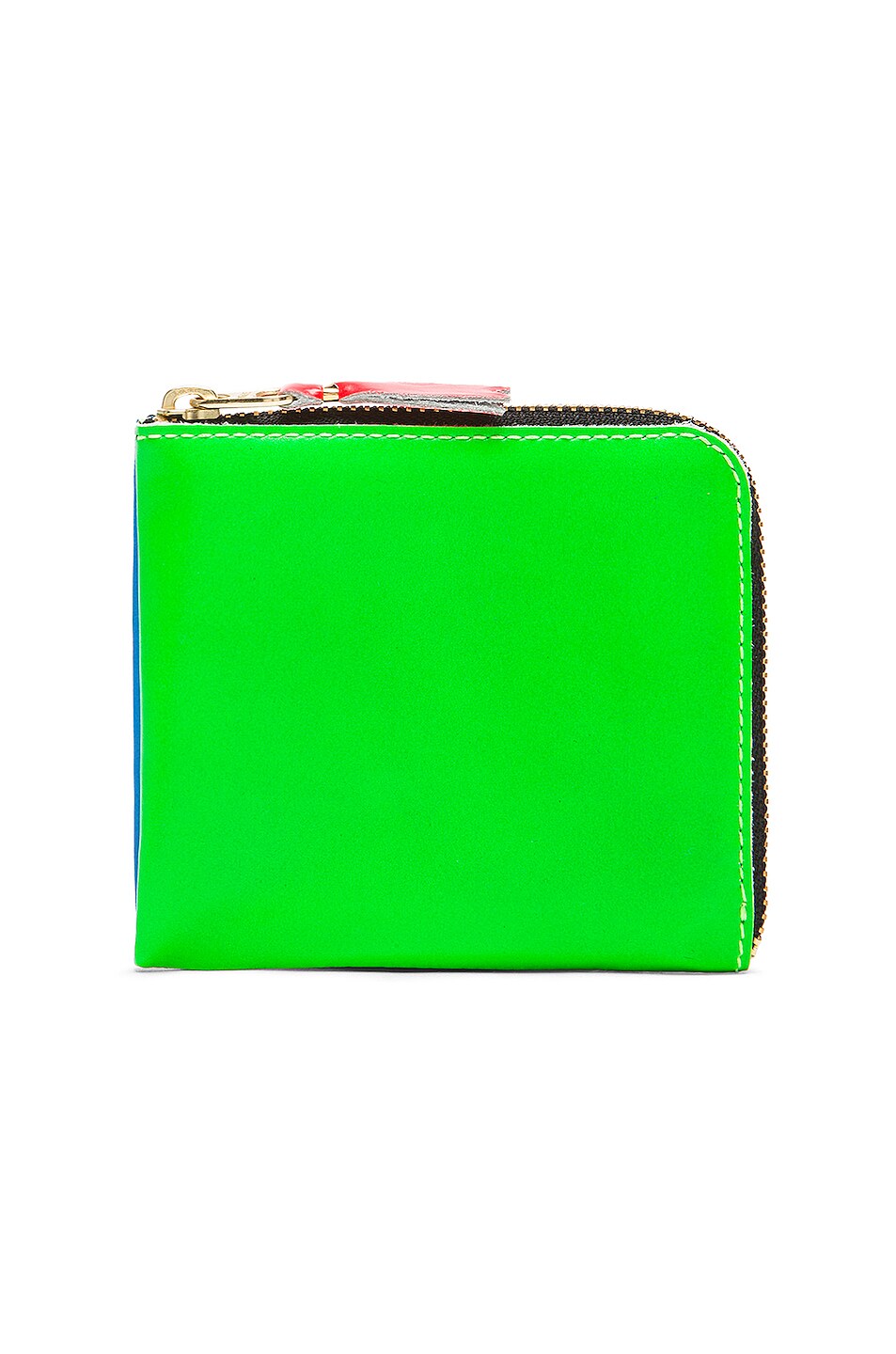 Image 1 of COMME des GARCONS Super Fluo Zip Wallet in Blue & Green