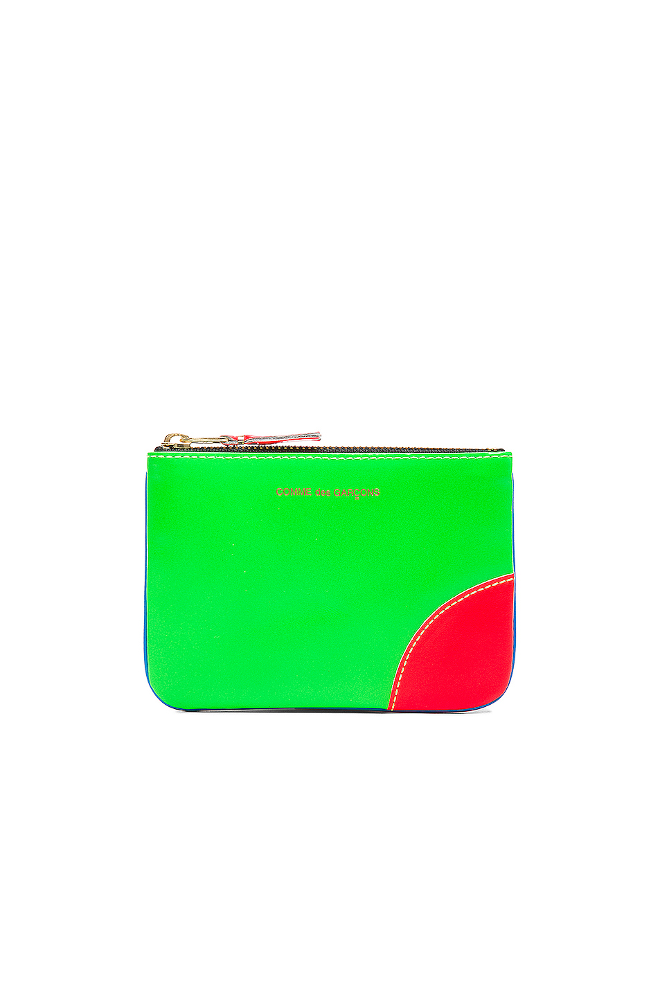 Image 1 of COMME des GARCONS Super Fluo Small Pouch in Blue & Green