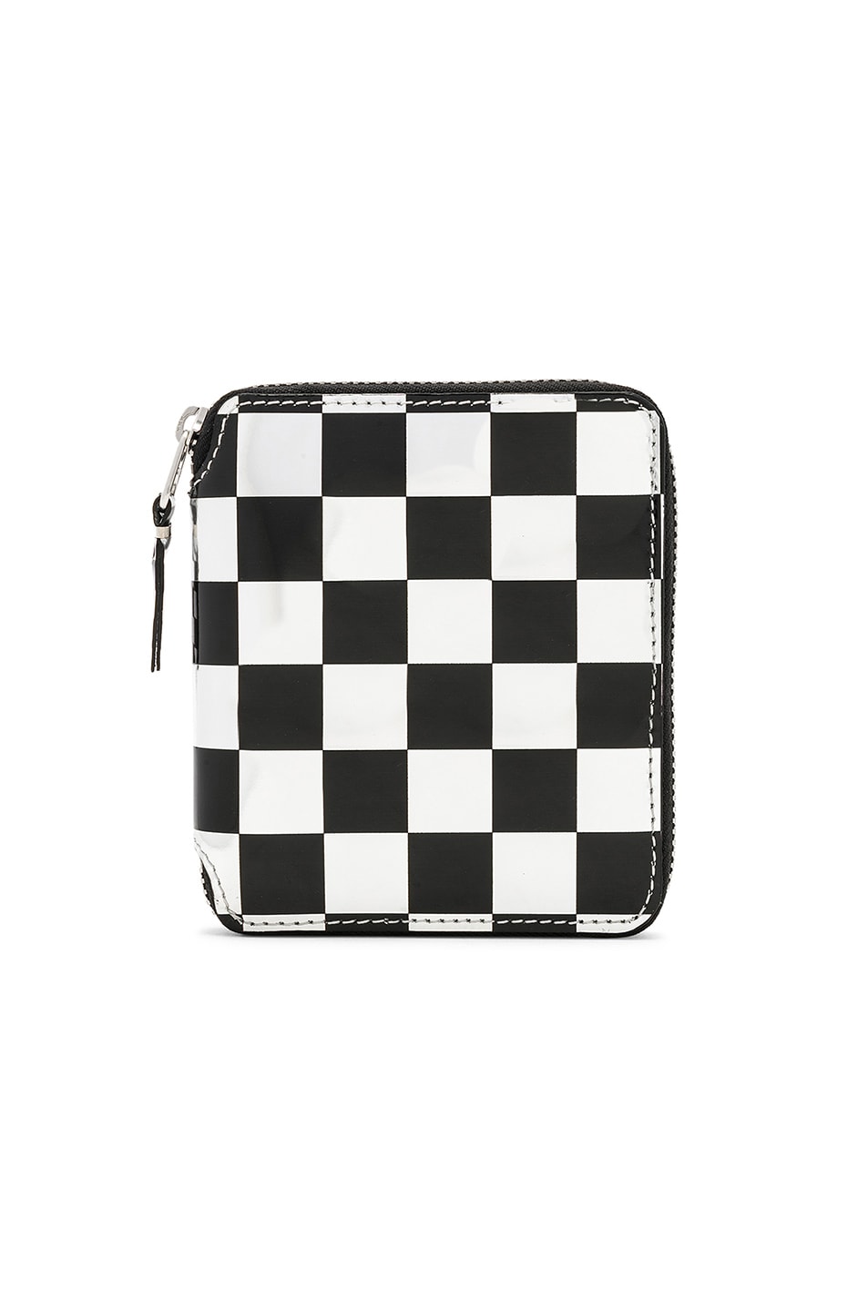 Image 1 of COMME des GARCONS Optical Zip Wallet in Check & Silver