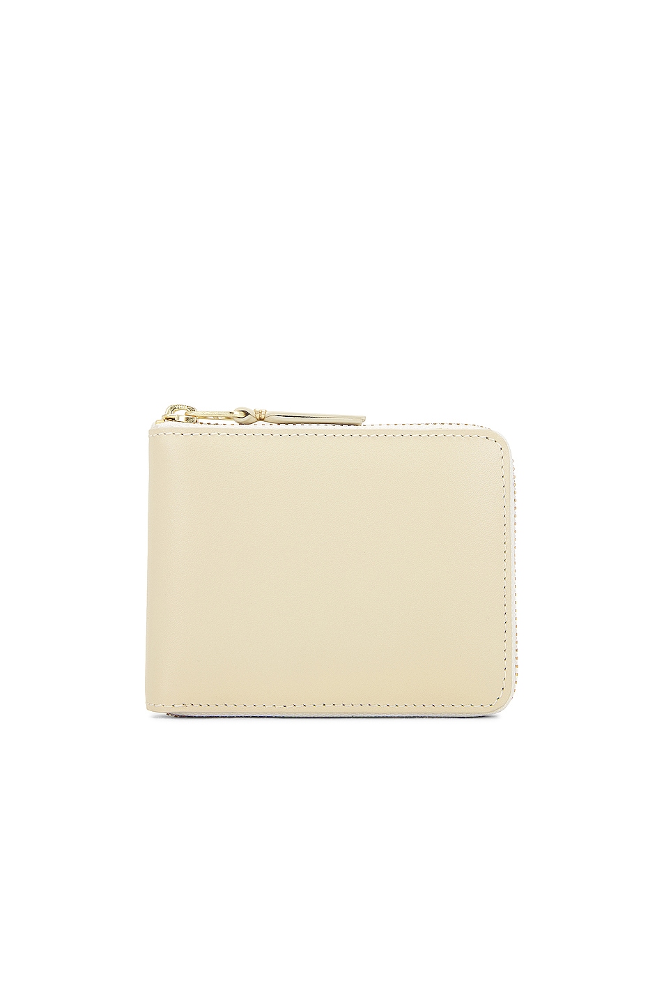 Classic Leather Zip Wallet in Ivory