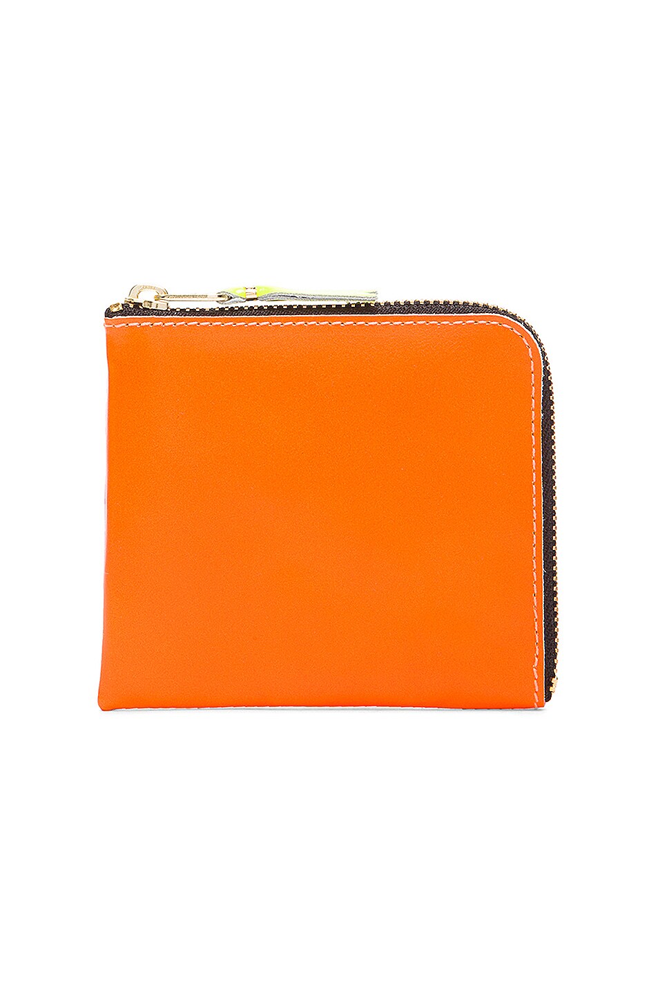 Image 1 of COMME des GARCONS Super Fluo Zip Wallet in Orange & Pink