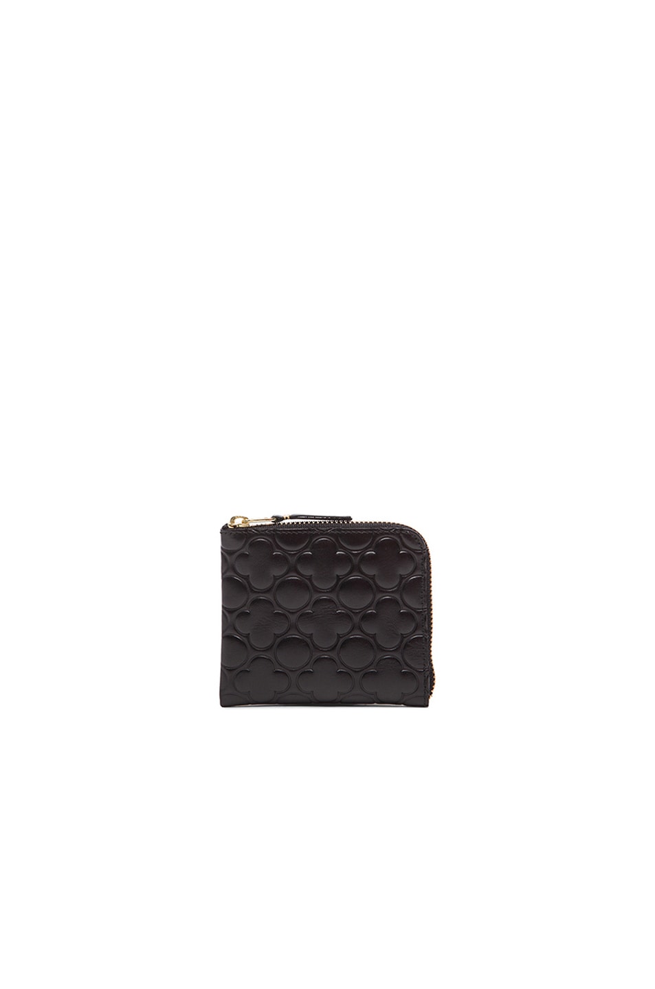 Image 1 of COMME des GARCONS Clover Embossed Small Zip Wallet in Black