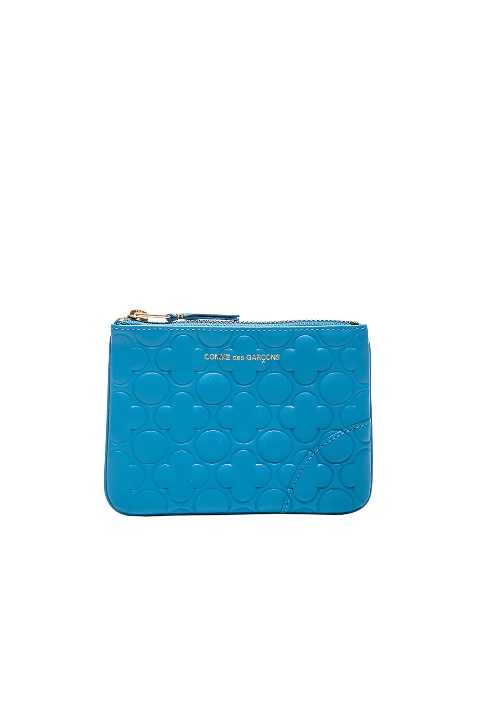 Image 1 of COMME des GARCONS Clover Embossed Small Pouch in Blue