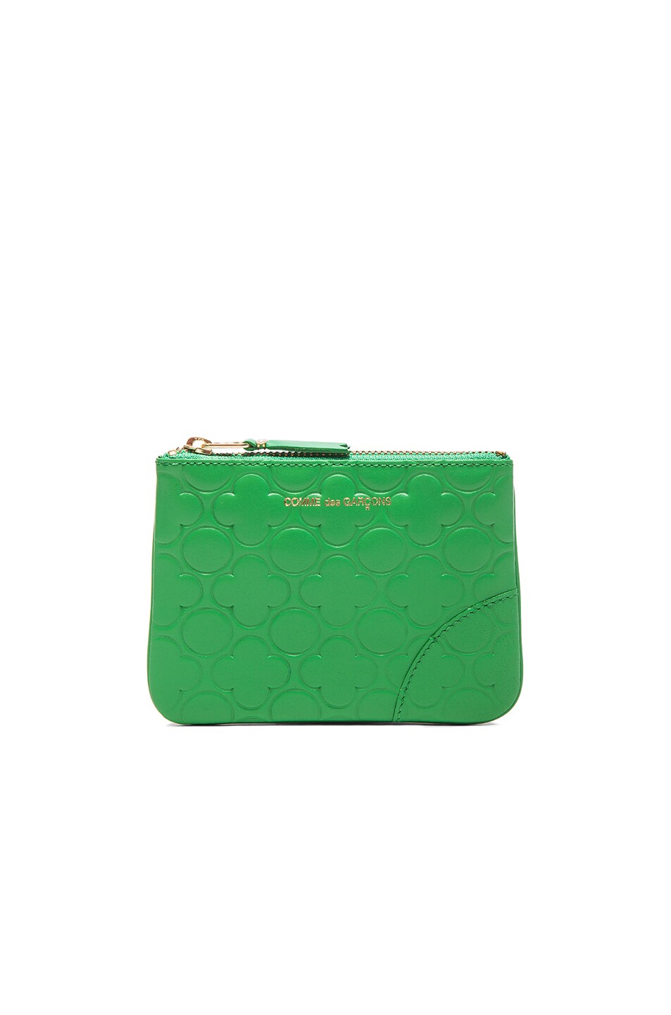 Image 1 of COMME des GARCONS Clover Embossed Small Pouch in Green