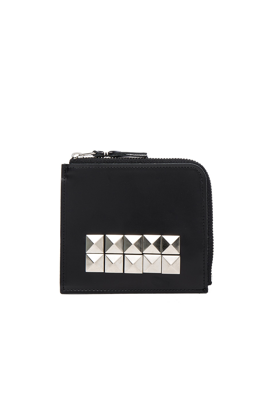 Image 1 of COMME des GARCONS Studded Leather Zip Wallet in Black