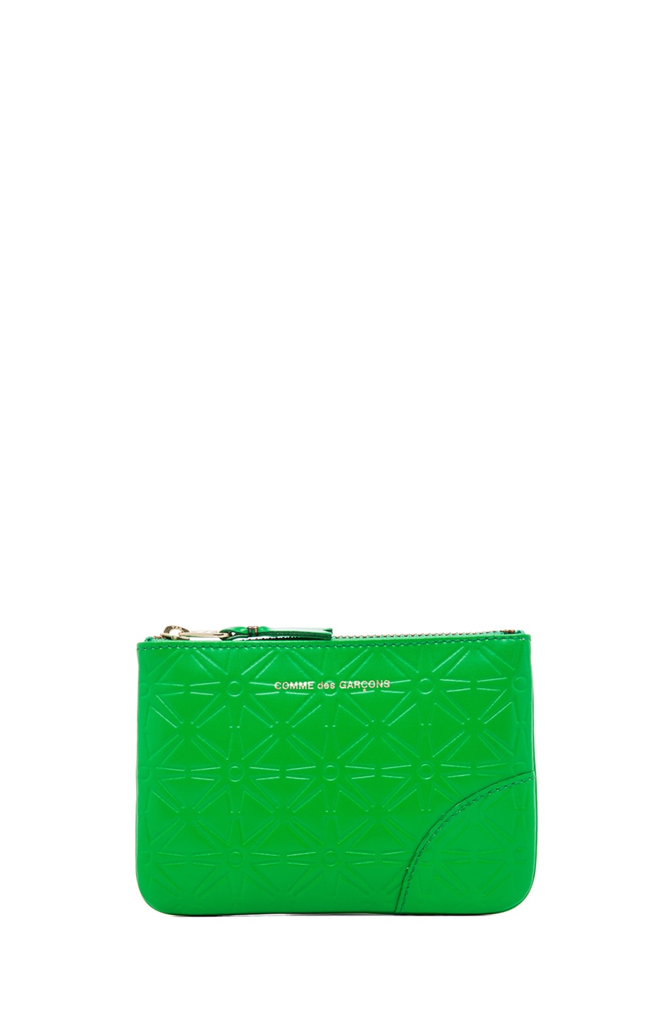 Image 1 of COMME des GARCONS Star Embossed Small Pouch in Green