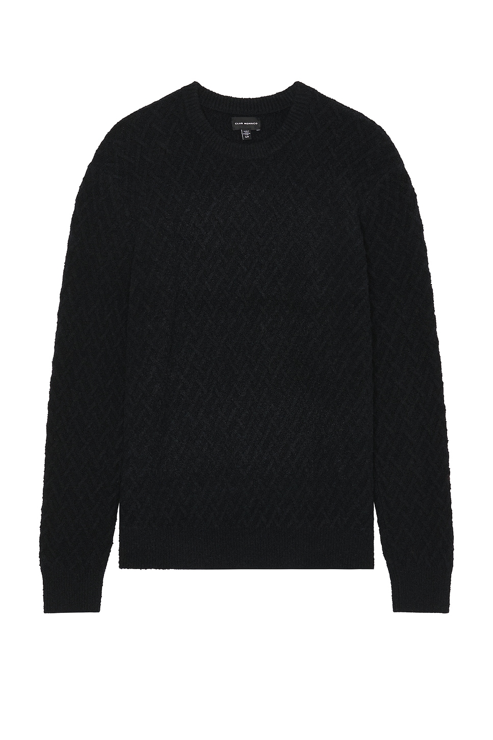 Image 1 of Club Monaco Boucle Half Diamond Crew Sweater in Navy