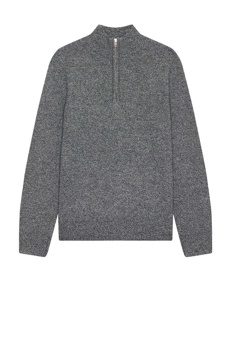 Image 1 of Club Monaco Cash Blend Quarter Zip Sweater in Black & White