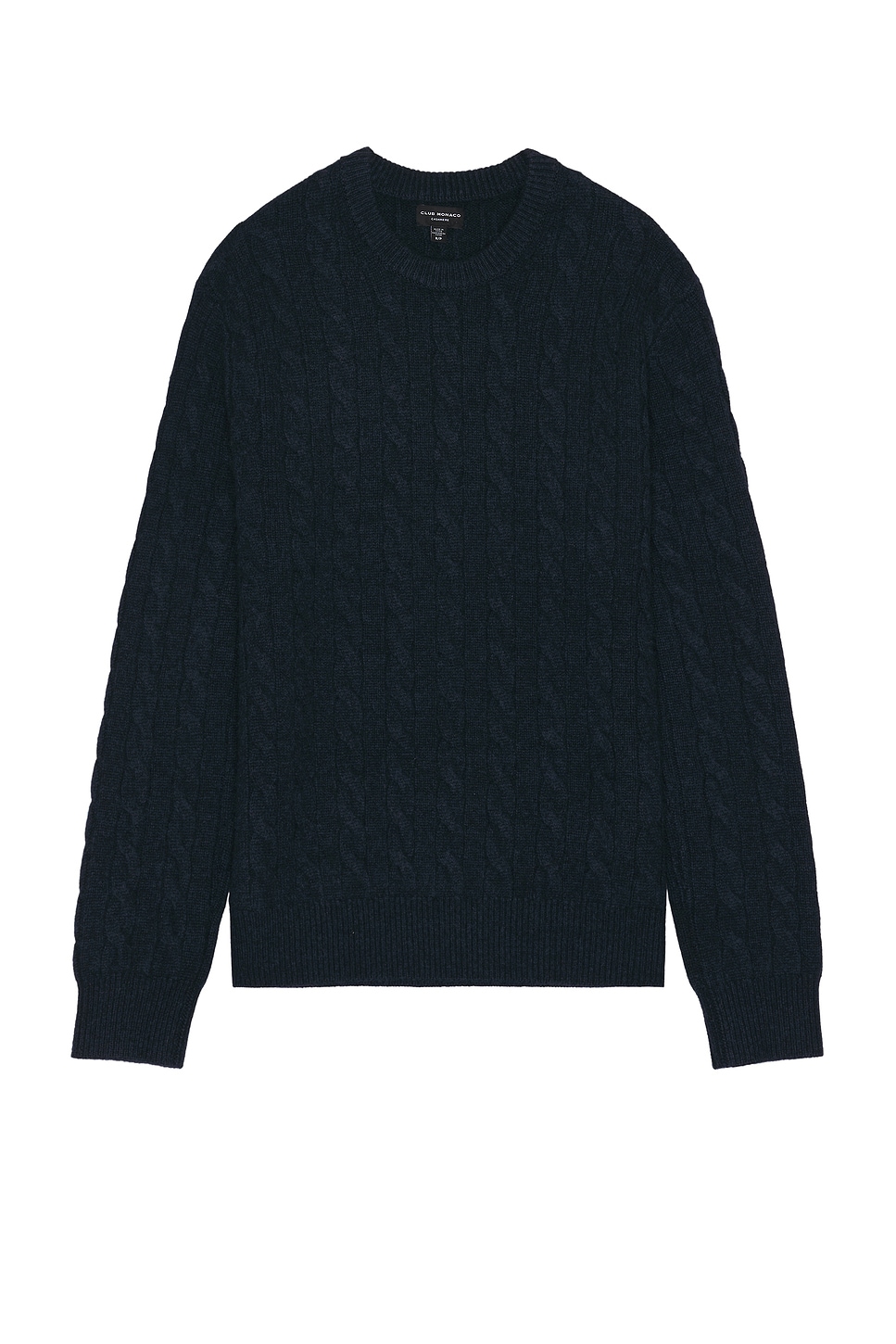 Image 1 of Club Monaco Cashmere Cable Crew Sweater in Navy