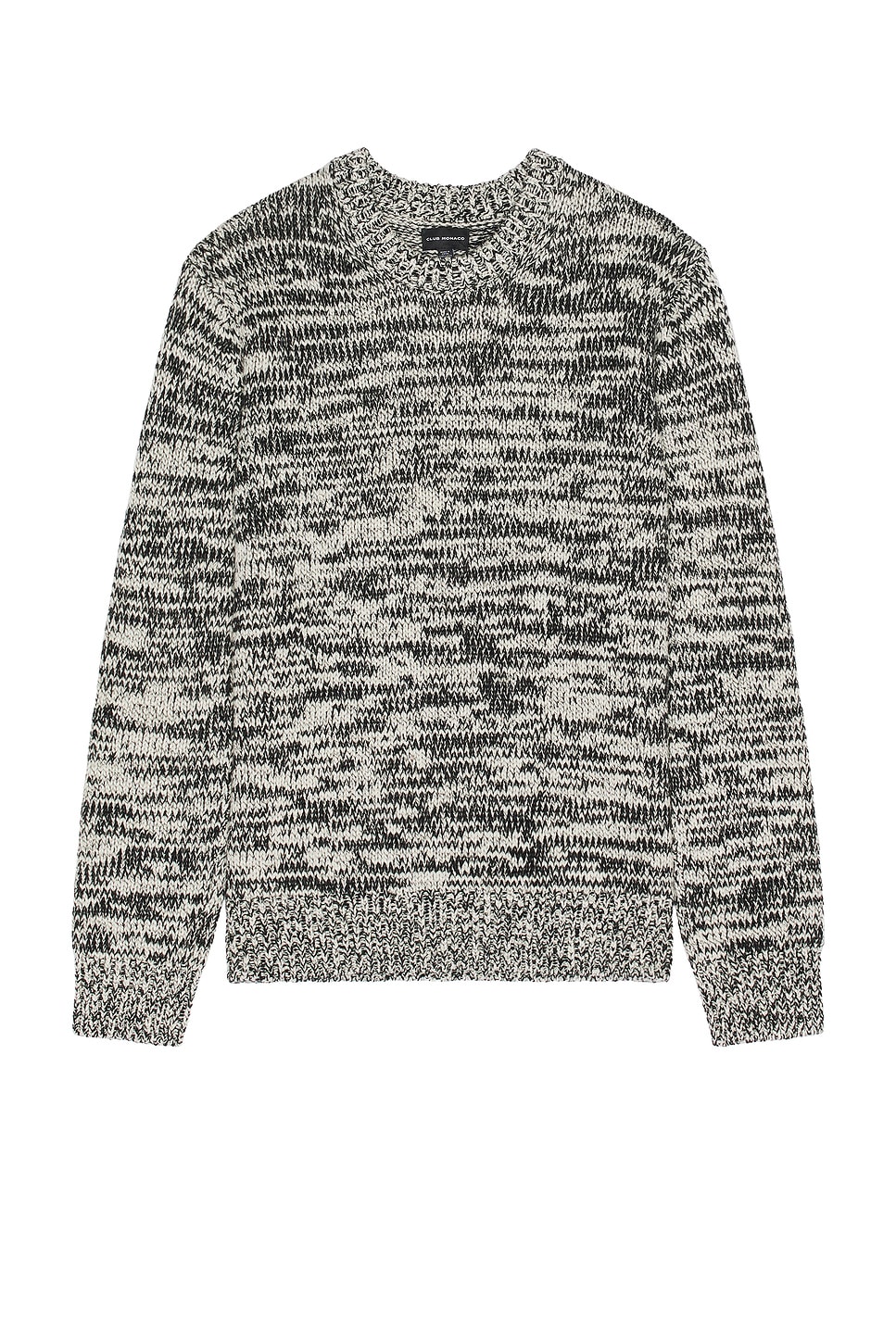 Marl Slub Crew Sweater in Grey